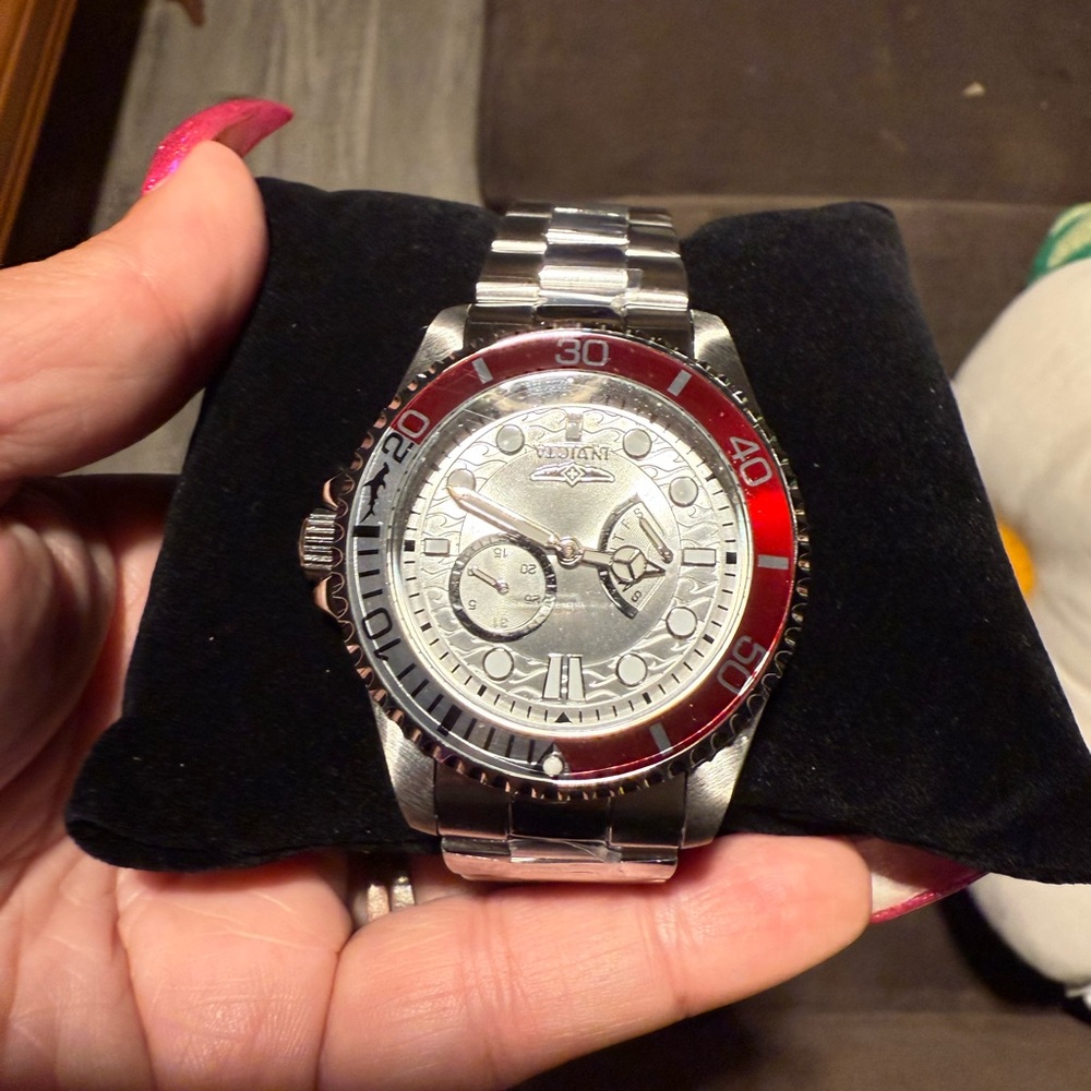 Invicta Silver Watch with Yellow Tag